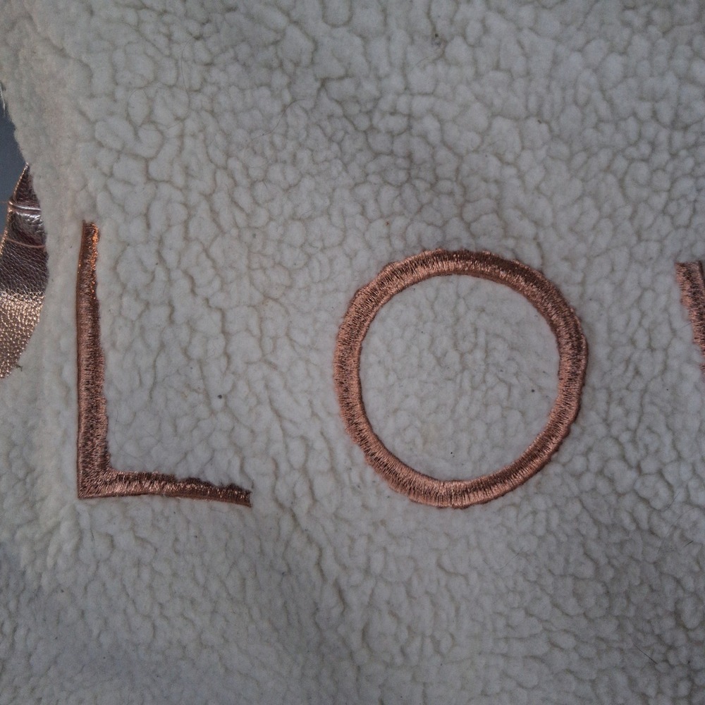 Vtg Y2K KMart Wonder Nation Rose Gold Metallic Fleece LOVE Baby Diaper Bag - Picture 3 of 6